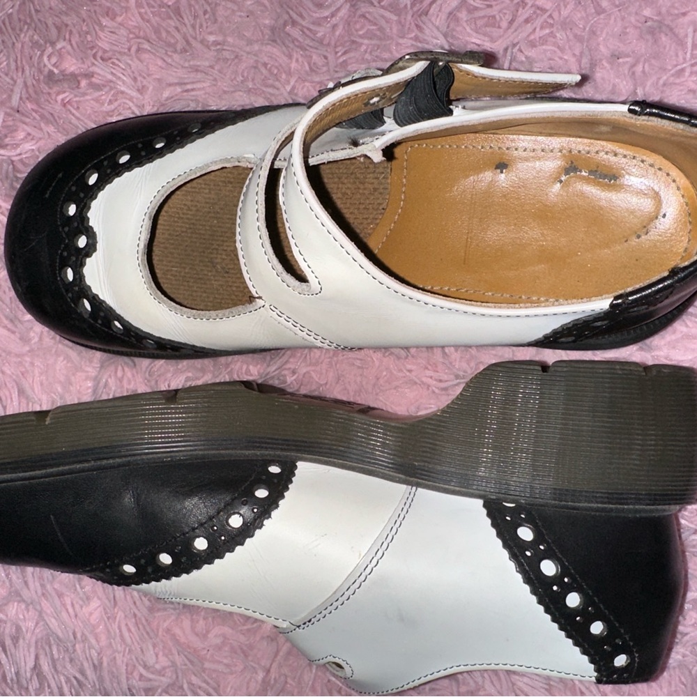 Vintage wingtip Black and White Mary Jane Doc Martens